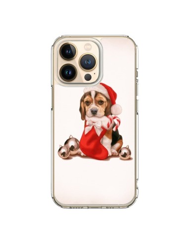 Coque iPhone 13 Pro Chien Dog Pere Noel Christmas - Maryline Cazenave
