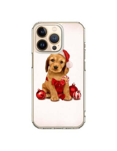 Coque iPhone 13 Pro Chien Dog Pere Noel Christmas Boules Sapin - Maryline Cazenave