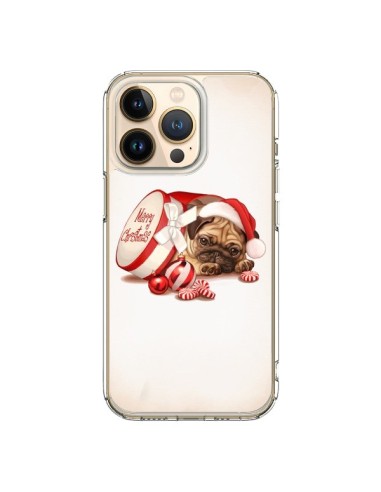 Coque iPhone 13 Pro Chien Dog Pere Noel Christmas Boite - Maryline Cazenave