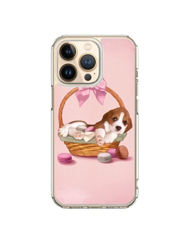 Cover iPhone 13 Pro Cane Panier Papillon Macarons - Maryline Cazenave