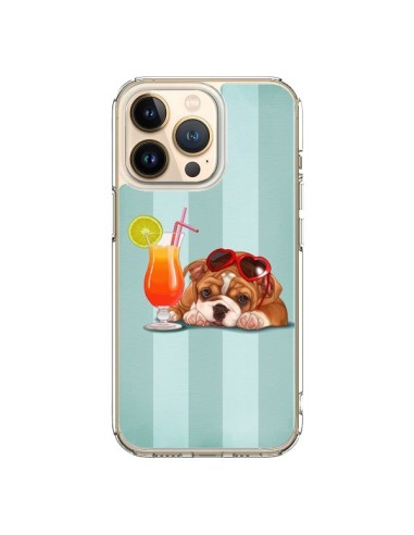 Coque iPhone 13 Pro Chien Dog Cocktail Lunettes Coeur - Maryline Cazenave