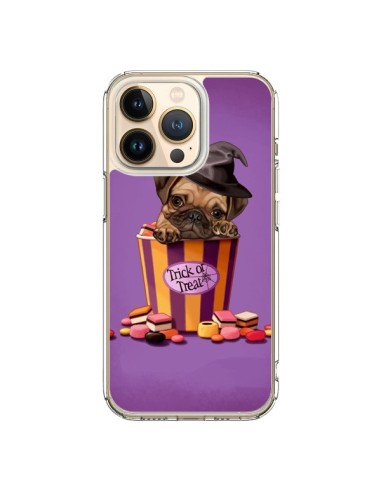Coque iPhone 13 Pro Chien Dog Halloween Sorciere Bonbon - Maryline Cazenave