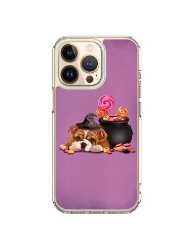 Coque iPhone 13 Pro Chien Dog Halloween Sorciere Chaudron Bonbon - Maryline Cazenave