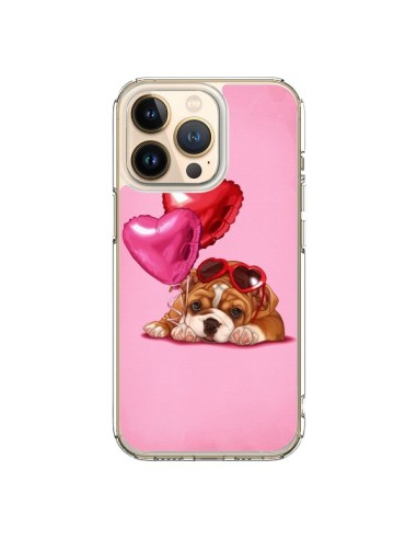 Coque iPhone 13 Pro Chien Dog Lunettes Coeur Ballon - Maryline Cazenave