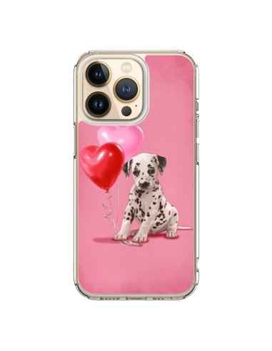 Coque iPhone 13 Pro Chien Dog Dalmatien Ballon Coeur - Maryline Cazenave