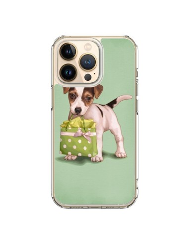 Coque iPhone 13 Pro Chien Dog Shopping Sac Pois Vert - Maryline Cazenave