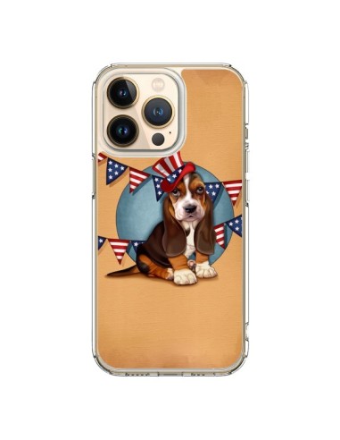 Coque iPhone 13 Pro Chien Dog USA Americain - Maryline Cazenave