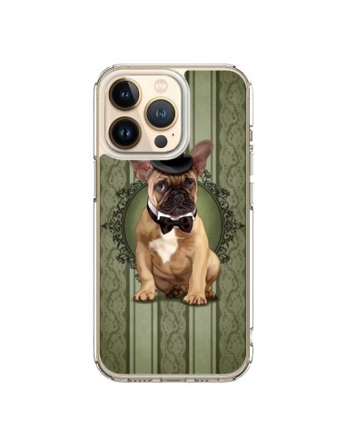 Coque iPhone 13 Pro Chien Dog Bulldog Noeud Papillon Chapeau - Maryline Cazenave