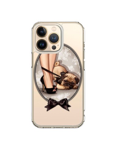 iPhone 13 Pro Case Lady Jambes Dog Bulldog Dog Bow tie Clear - Maryline Cazenave