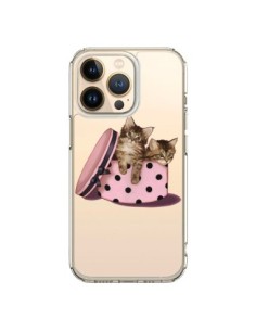 Coque iPhone 13 Pro Chaton Chat Kitten Boite Pois...