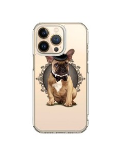 Coque iPhone 13 Pro Chien Bulldog Noeud Papillon Chapeau...