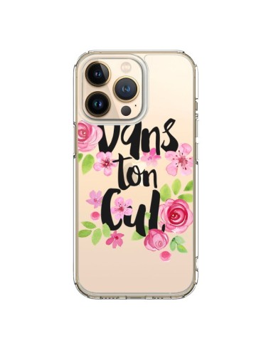 Cover iPhone 13 Pro Dans Ton Cul Fiori Trasparente - Maryline Cazenave