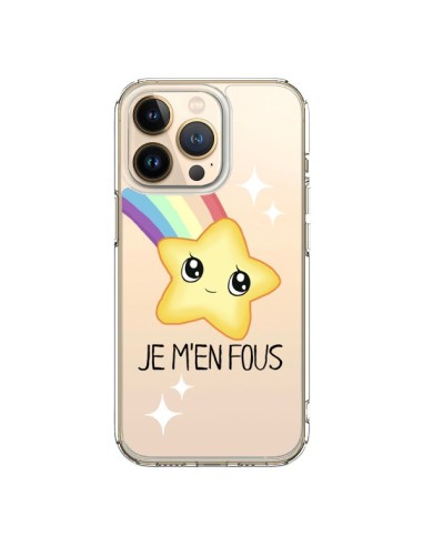 Coque iPhone 13 Pro Etoile Je M'en Fous Transparente - Maryline Cazenave