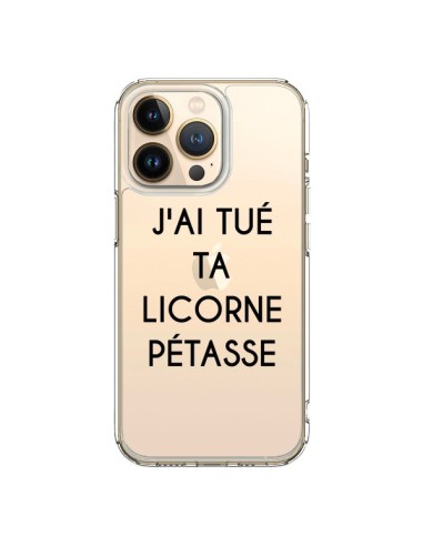 Coque iPhone 13 Pro Tué Licorne Pétasse Transparente - Maryline Cazenave