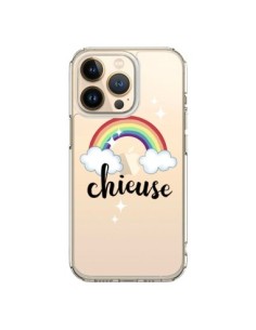 Coque iPhone 13 Pro Chieuse Arc En Ciel Transparente -...