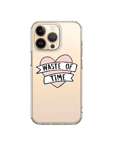 Cover iPhone 13 Pro Waste Of Time Trasparente - Maryline Cazenave