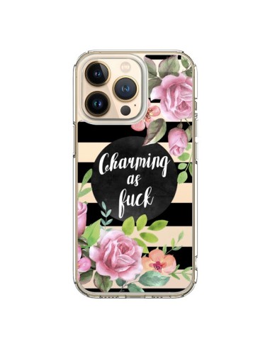 Cover iPhone 13 Pro Charming as Fuck Fioris Trasparente - Maryline Cazenave