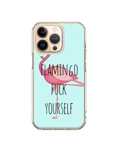Cover iPhone 13 Pro Flamingo Fenicottero Fuck Yourself - Maryline Cazenave