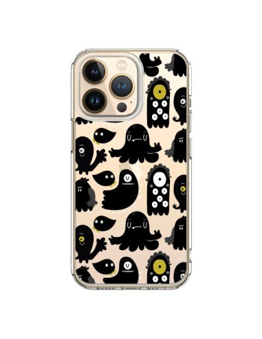 Coque iPhone 13 Pro Monsters Monstres Pattern Transparente - Maria Jose Da Luz