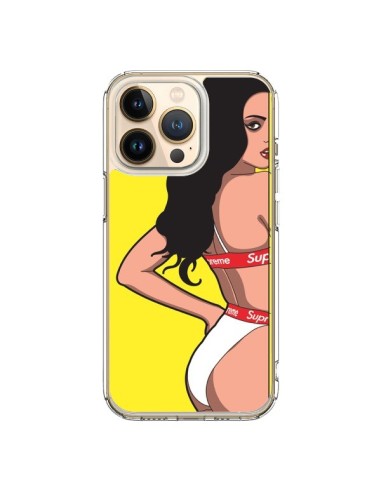 Coque iPhone 13 Pro Pop Art Femme Jaune - Mikadololo