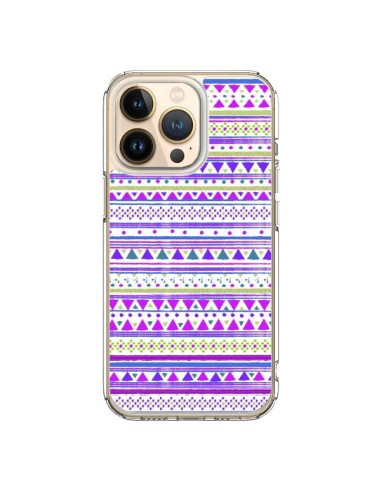 Coque iPhone 13 Pro Bandana Violet Azteque - Monica Martinez