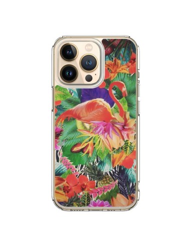 Coque iPhone 13 Pro Tropical Flamant Rose - Monica Martinez
