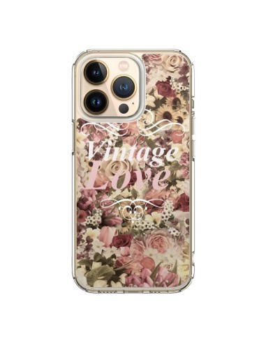 Coque iPhone 13 Pro Vintage Love Flower - Monica Martinez
