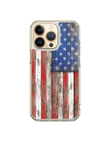 iPhone 13 Pro Case Bandierq USA America Vintage Wood Wood - Maximilian San