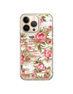 Cover iPhone 13 Pro Eco Amore Pattern Legno Fiori -...