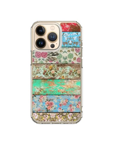 iPhone 13 Pro Case Rococo Style Wood Flowers - Maximilian San