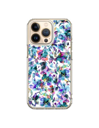 Coque iPhone 13 Pro Aquatic Flowers Blue - Ninola Design