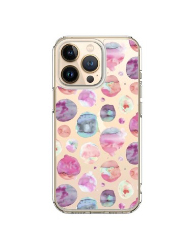 Coque iPhone 13 Pro Big Watery Dots Pink - Ninola Design