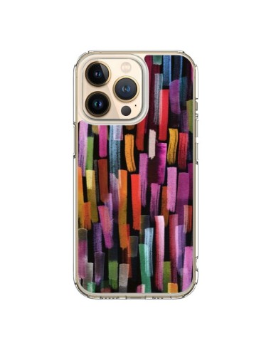 Coque iPhone 13 Pro Colorful Brushstrokes Black - Ninola Design