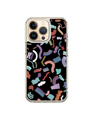 iPhone 13 Pro Case Curly and Zigzag Stripes Black - Ninola Design