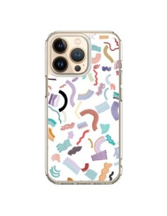 iPhone 13 Pro Case Curly and Zigzag Stripes White -...
