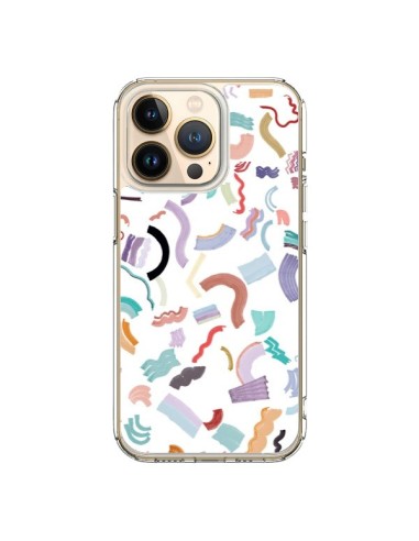 Coque iPhone 13 Pro Curly and Zigzag Stripes White - Ninola Design