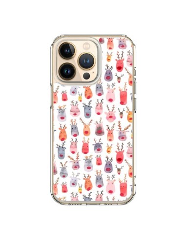 Coque iPhone 13 Pro Cute Winter Reindeers - Ninola Design