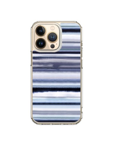 Coque iPhone 13 Pro Degrade Stripes Watercolor Navy - Ninola Design