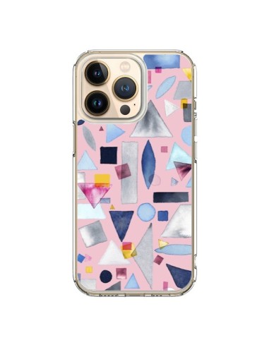 Coque iPhone 13 Pro Geometric Pieces Pink - Ninola Design