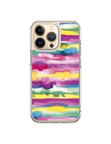 Coque iPhone 13 Pro Gingham Vichy Pink - Ninola Design