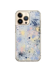 iPhone 13 Pro Case Gradient WaterColor Lines Blue -...