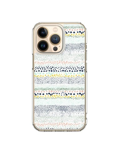 Coque iPhone 13 Pro Little Textured Dots Green - Ninola Design