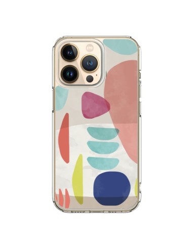 Coque iPhone 13 Pro Moody Geometry Multi White - Ninola Design