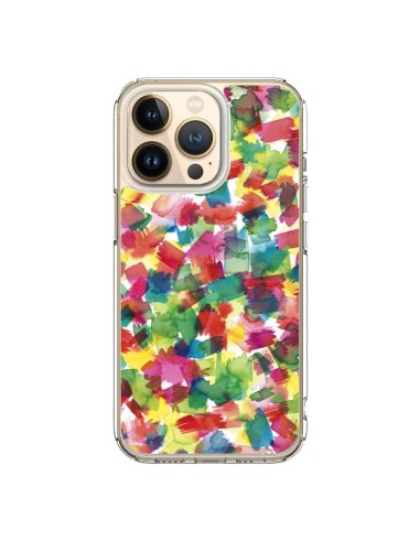 Coque iPhone 13 Pro Speckled Watercolor Blue - Ninola Design