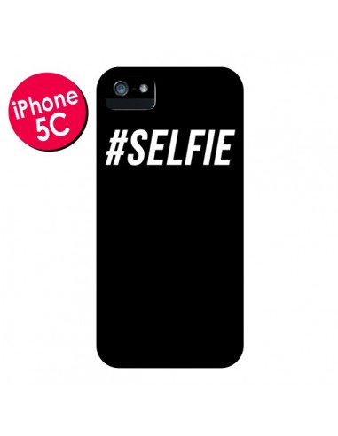 Coque Hashtag Selfie Noir Vertical pour iPhone 5C - Jonathan Perez