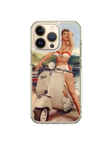 Coque iPhone 13 Pro Pin Up With Love From the Riviera Vespa Vintage - Nico