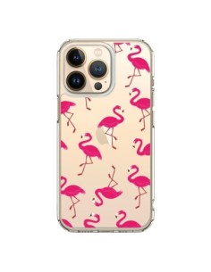 Coque iPhone 13 Pro flamant Rose et Flamingo Transparente...