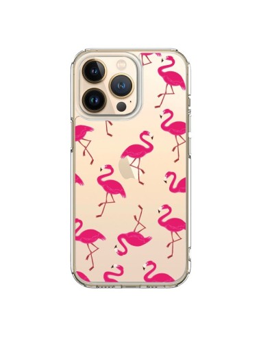 Coque iPhone 13 Pro flamant Rose et Flamingo Transparente - Nico