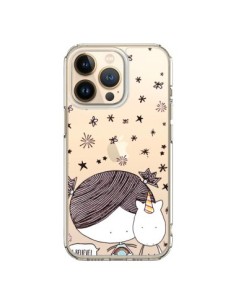 Coque iPhone 13 Pro Petite Fille et Licorne I Believe...