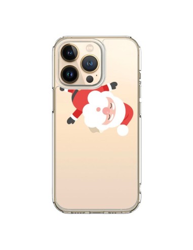 Coque iPhone 13 Pro Père Noël et sa Guirlande transparente - Nico